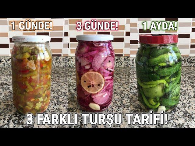 3 FARKLI TURŞU TARİFİ1 GÜNDE YAĞLI TURŞU 3 GÜNDE MOR SOĞAN TURŞU 1 AYDA SALATALIK TURŞU #turşu