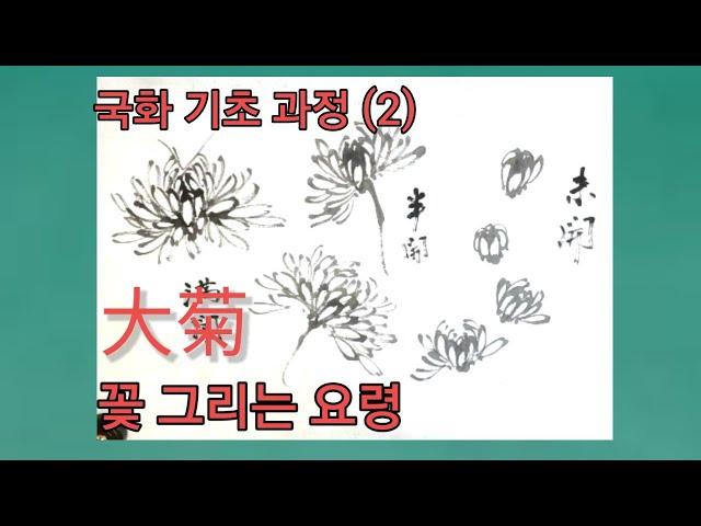 국화 기초강좌(2)-大菊 꽃 그리는 요령 #대국 #수묵화 #문인화 #사군자 #묵국 #chrysanthemum #국화꽃 #죽강김진규 #허석헌