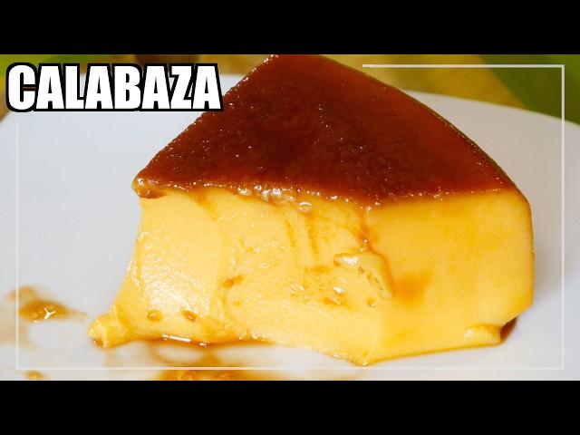 FLAN de CALABAZA cremoso ( SIN HORNO y SIN HUEVO, 4 INGREDIENTES) | receta FÁCIL