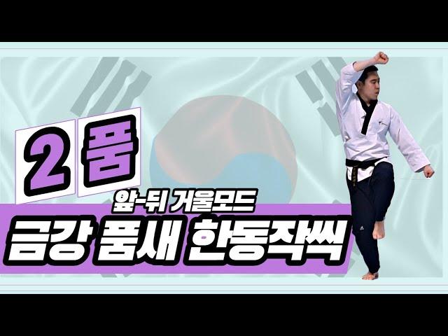 [2품][2단] [유품자품새][금강 아저씨] 금강 품새 앞뒤 거울모드 구령맞추어  배우자. #taekwondo #2품 #품새 #금강품새 #3품심사