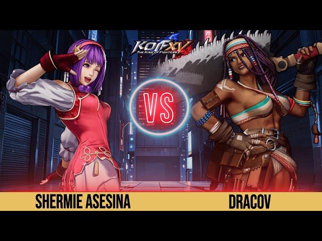 KOFXV Shermie Asesina (Shermie/Athena/Leona) Vs Dracov (Darli/Ramon/Billy) #kofxv  New Patch