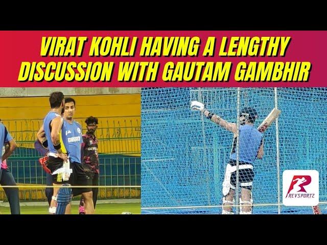 Virat Kohli having a lengthy discussion with Gautam Gambhir