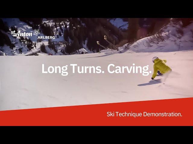 Ski Technique Demonstration | Long Turns [Carving]