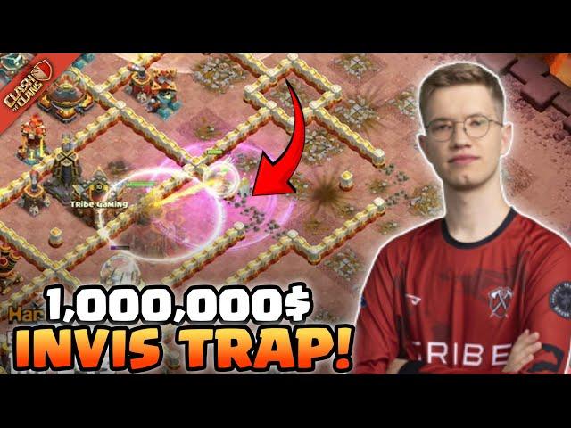 $1,000,000 INVIS TOWER Trap Eliminates #1 Team (Clash of Clans)