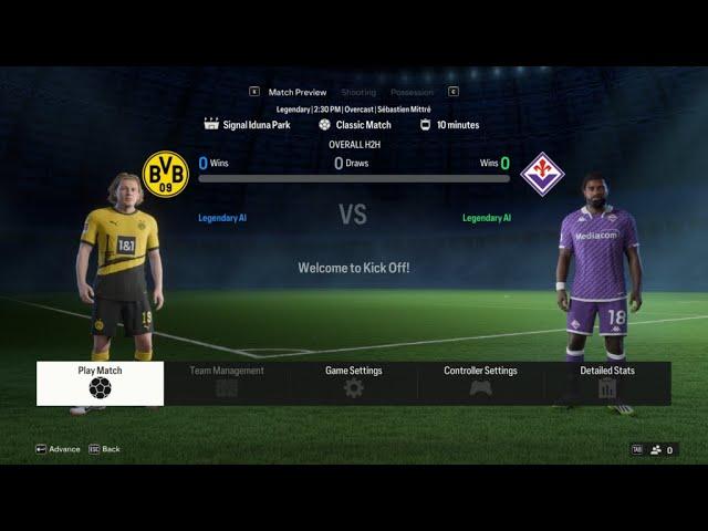 EA SPORTS FC 24 - Borussia Dortmund vs Fiorentina [4K 60FPS]