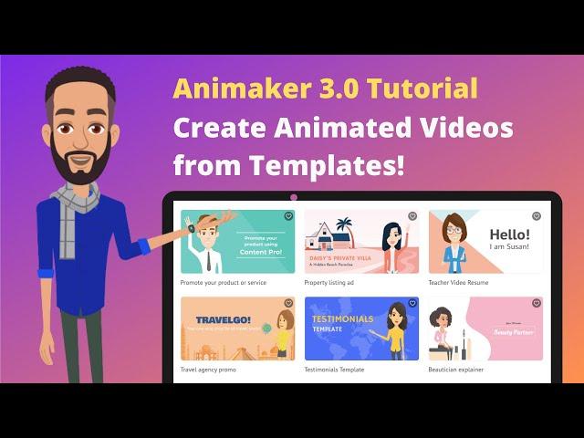 Animaker Tutorial (3.0) - How to create animated videos using templates?