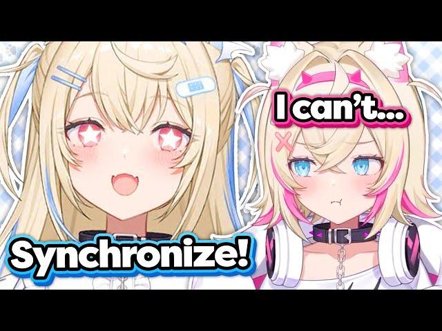 Fuwawa tried to force her sync with Mococo