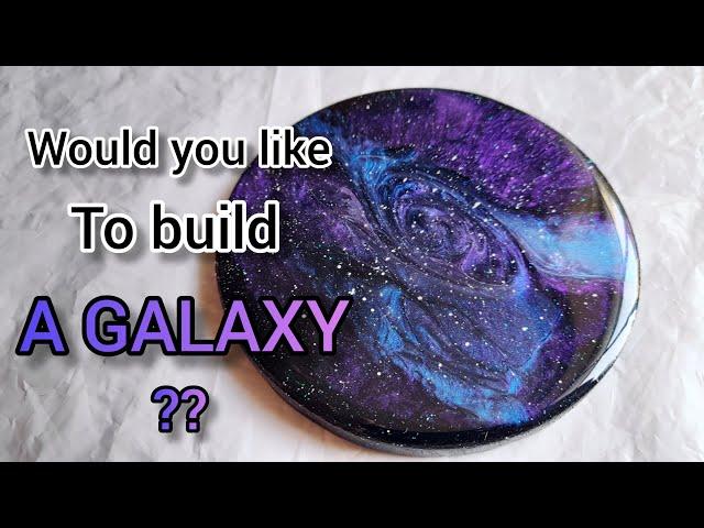 Learn how to make a resin galaxy for beginners | Galaxy design coaster with resin