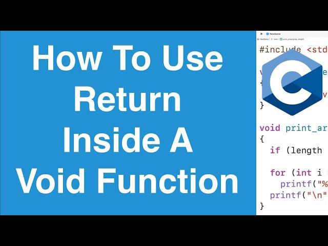 Return Statement In A Void Function | C Programming Tutorial