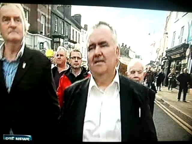 RTE NEWS  Keep  Columb Barracks Open   PUBLIC PROTEST  IN MULLINGAR 8/10/2011