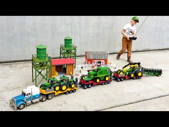Tractors for Kids: BRUDER Truck Train with plenty of BRUDER JOHN DEERE!