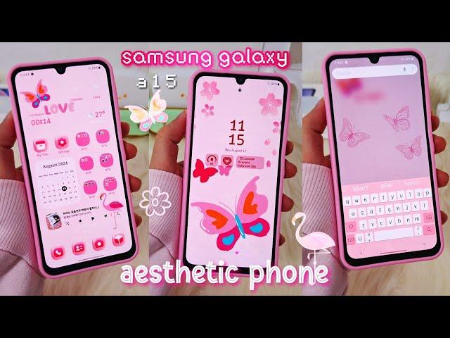 how to make your android phone aesthetic   Samsung Galaxy A15 🩵  setup & customization