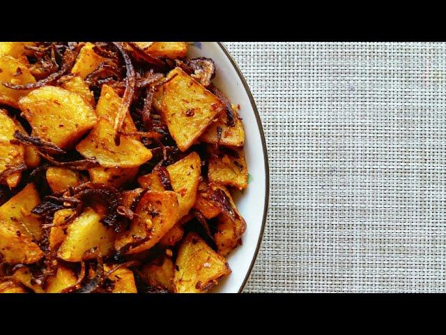 Fried & Tempered Potato with onion | Crispy Potatoes | Homemade Recipe | Food Gallery