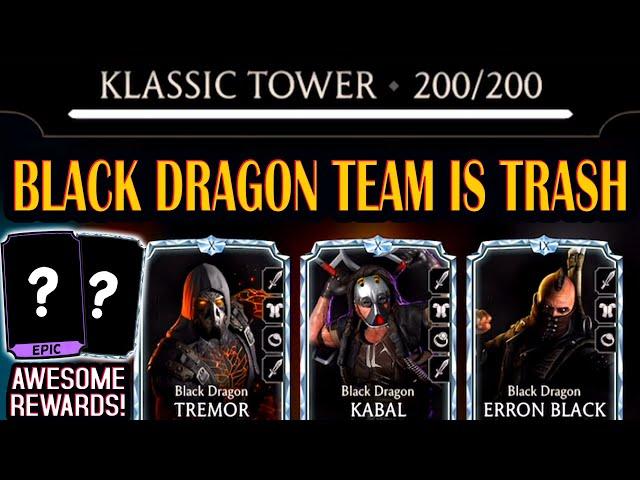 MK Mobile. Black Dragon Team vs. FATAL Klassic Tower Battle 200. That Was PAINFUL! EPIC REWARD!