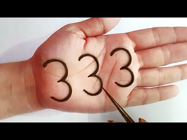 Easy 333, 700 Number Diwali Mehndi Design | Mehandi design for Front hands |आसान मेंहदी डिजाइन