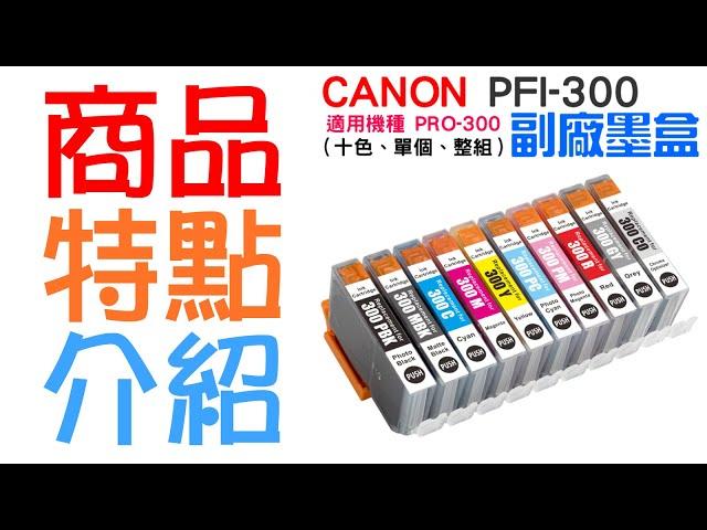 【呆灣現貨】CANON PFI-300 副廠墨盒（十色、單個、整組）＃適用PRO-300 適用PRO 3000