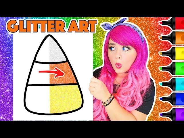 Coloring Candy Corn Glitter Surprise Art Halloween Coloring Page | Ohuhu Art Markers & Glitter