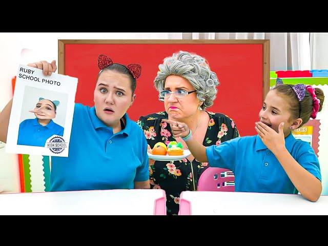 Ruby and Bonnie April Fools at School with the teacher