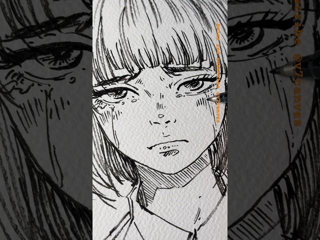Anime girl upset face drawing practice #drawing #sketch #shorts