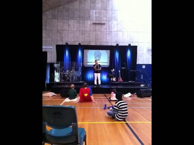 Andrew Papas sings a song from Joseph and the technic colou