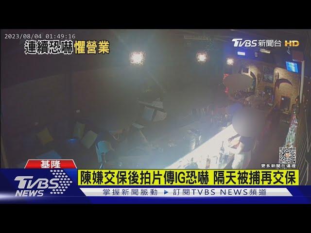 犯嫌2度恐嚇.2度交保 酒吧嚇到不敢開門｜TVBS新聞 @TVBSNEWS01