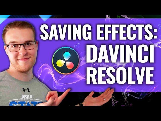 How To Save  & Reuse YOUR Effects In Davinci Resolve Fusion!!