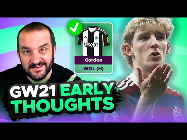 GORDON OR MBEUMO?  | EARLY TEAM THOUGHTS | GAMEWEEK 21 | Fantasy Premier League Tips 2024/25