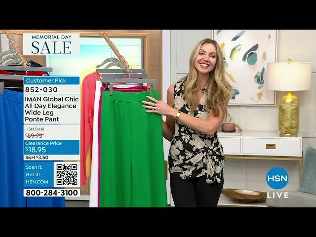 IMAN Global Chic All Day Elegance WideLeg Ponte Pant