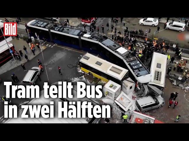 Tram vs. Bus | Heftiger Unfall in Istanbul