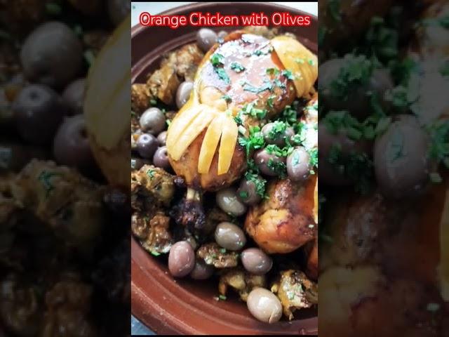 Orange Chicken with Olives #Halal Food #ytshorts #food #youtube #cooking #viral #adeelchaudhary #yum