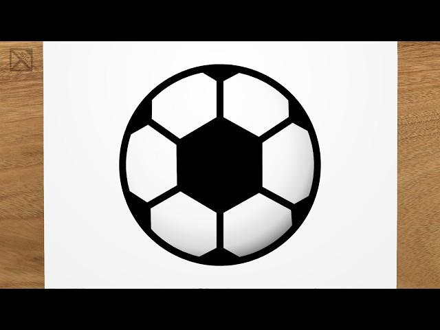 How to draw SOCCER BALL step by step, EASY