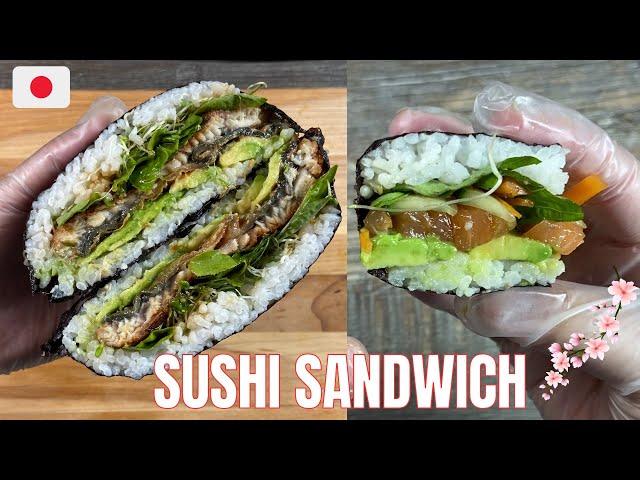 Japanese sushi sandwich (Onigriazu) and mini sandwich- 5 minutes recipe for lunch or diner