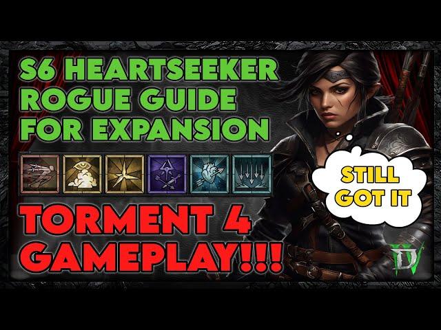 NEW!!! Rogue Heartseeker build guide for Diablo 4 Season 6 Vessel of Hatred. A top rogue build!