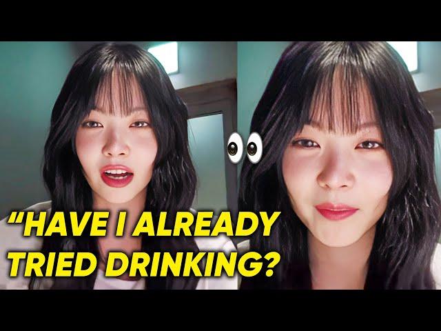 EUNCHAE's response if she already drank alcohol w/ her unnies after turning 18