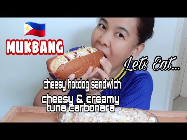 CHEESY & CREAMY CARBONARA/CHEESY HOTDOG SANDWICH  MUKBANG VLog#40