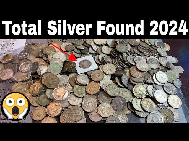 Total Silver Found Coin Roll Hunting in 2024 - The Silver Jar Recap