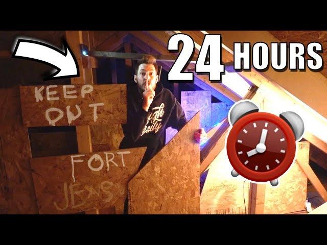 24 HOUR OVERNIGHT FORT IN THE ATTIC!