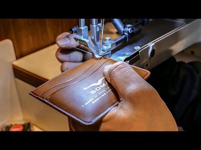 Amazing Process of Making an High-End Handmade Leather Wallet by Leather Craft Artisan