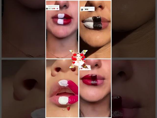 Choose Your Best! 1, 2, 3 or 4? #shorts #lipart #makeupchallenge #tiktok #lipstickmixing