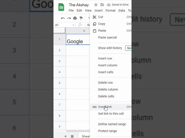 Create Link in Cell (Google Sheets)