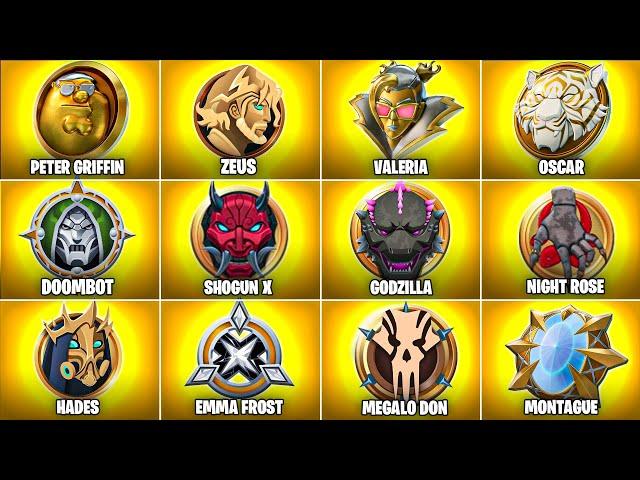 Evolution of Medallions of Mythic Bosses in Fortnite (Chapter 5 Season 1 - Chapter 6 Season 1)