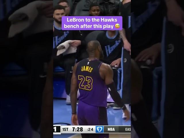 LeBron was talking with the Hawks' bench 