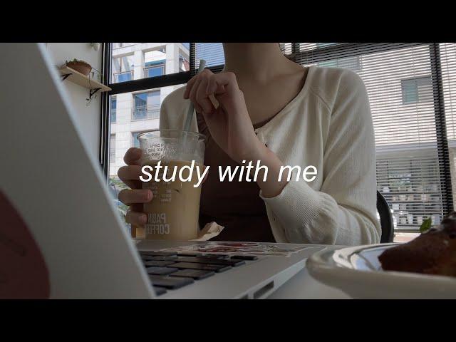 이거 마시면.. 나랑 공부하는 거다...️🫧 1시간 스터디윗미 | 1hour study with me at coffee shop