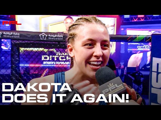 Dangerous Dakota Ditcheva does it again! 󠁧󠁢󠁥󠁮󠁧󠁿 #PFLWorldChampionship Post Fight Interview