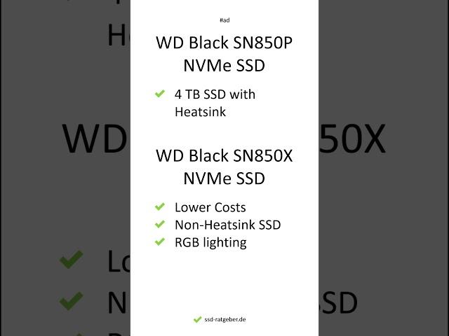 WD Black SN850P NVMe SSD vs WD Black SN850X NVMe SSD – Comparison, Differences, Pros #shorts