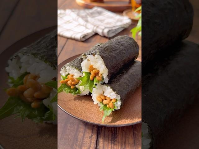 1パックで3本作れる納豆の太巻きwith大葉巻き
