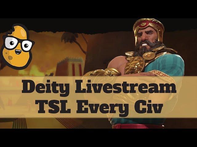 Let's Stream Civ 6 - Civ 6 Deity ULTRA TSL game as Sumeria with EVERY CIV