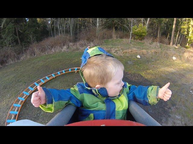 Back Yard Roller Coaster - Wyatt's First Ride