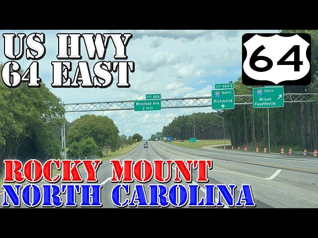 US 64 East - Future I-87 - Rocky Mount - North Carolina - 4K Highway Drive
