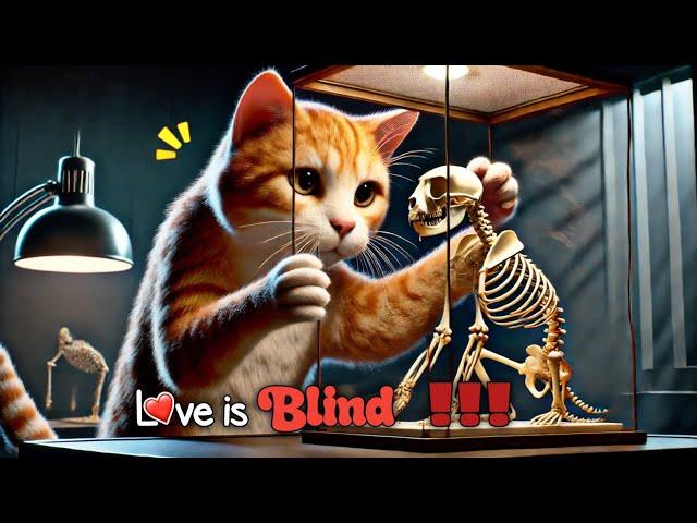 Feline Romance: The Heartwarming Tale of a Cat and His Skeleton | Blind Love | Short Film 